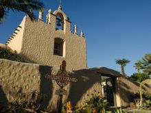 No, this is Lady of Mount Carmel Church, found just a 6 minute walk down the road from Casa del Herero. A slightly Karen-ish woman approached us, then assertively informed us that she did not want us to take her photo, 'not even in the background!' I was a bit taken aback coz the thought had not even entered our heads--we wanted that sleek stone and adobe imagery without people. We also avoided the interior after hearing weeping from within. Someone was mourning. 
Next:  our traditional Quiz