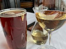 Seasonal ale and BC Pinot gris