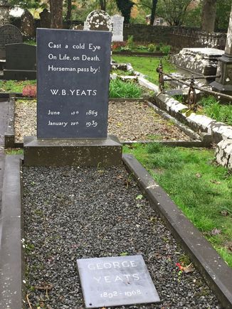William Butler Yeats and his wife Georgie are buried here .  So what does his epitaph mean????  Very debatable. 