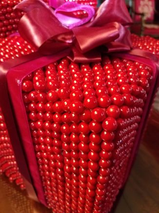 Close up of cranberry box