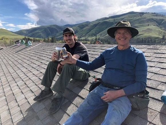 This is my dad and one of my cousins last weekend. I haven’t talked to my mom, yet, but I bet my dad was putting up siding when he fell. 