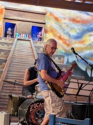 Me, jammin' with Zocatto Blues band, a real treat.