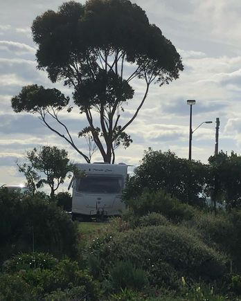 Our caravan taken from beach