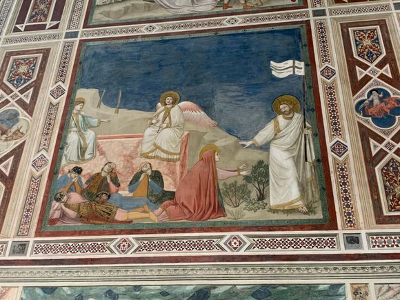 Jesus warns Mary Magdalene to not touch him after his Resurrection.   Capella degli Scrovegni.