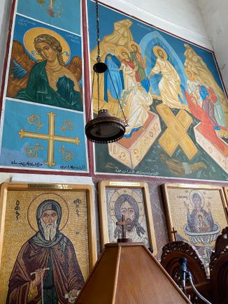 Some of the mosaics hung in the church