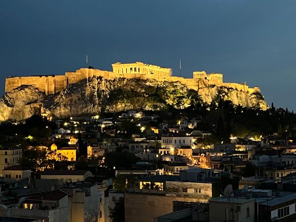 View from dinner at Electra Palace Hotel
