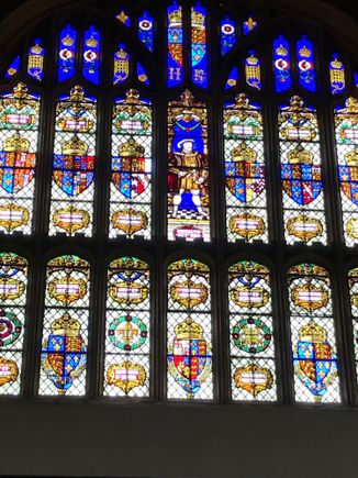 Stained glass at HCP with Henry VIII’s likeness installed