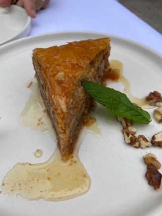 Baklava,  I wanted more but trying to be good.  