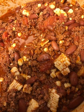 
Taco beef for salads, used fresh corn off the cob for this batch