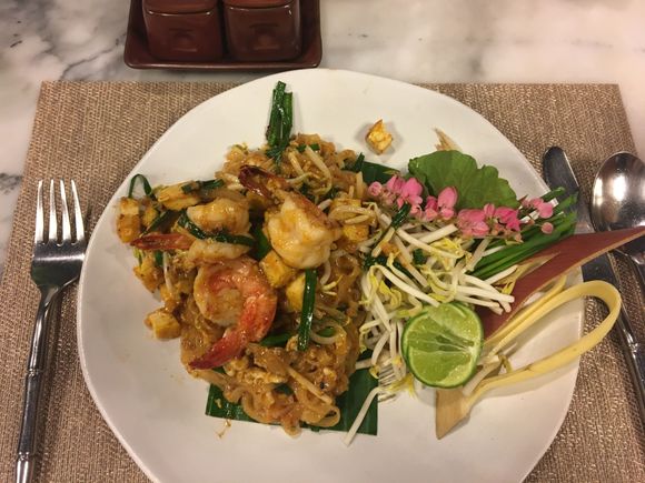 Phad Thai at Jim Thompson’s.  Spiced just right