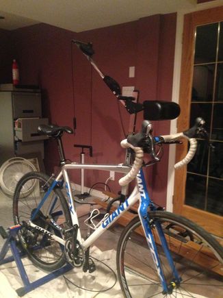 My best friend - my bike. With a ski machine behind it. And a fire extinguisher in case I overheat.  