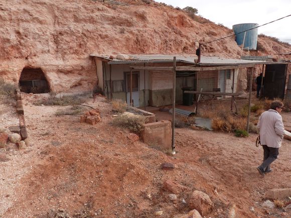 Mum walking around our old dugout