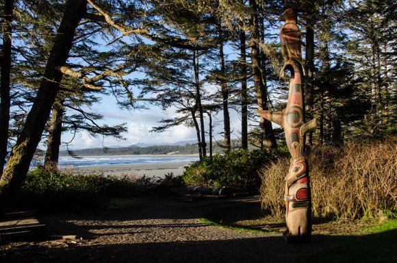 This totem pole behind Wick Beach was the exact site of one wolf attack.