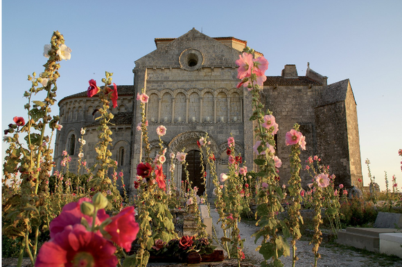 Talmont with Hollyhocks