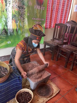 Learning about chocolate at the lake.