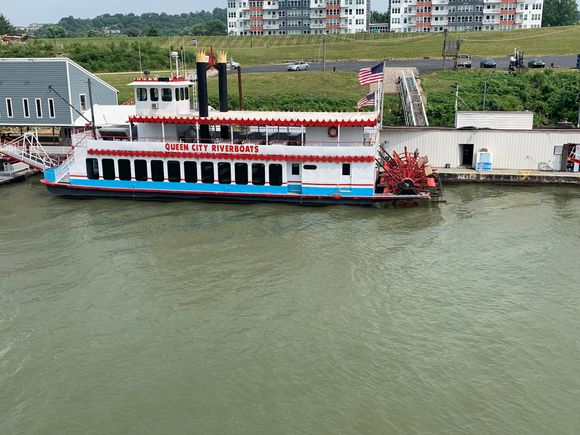 A riverboat seen from Belle of Cincinnati riverboat tour