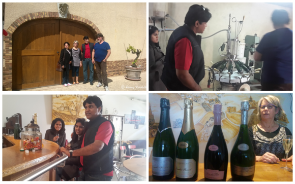 In the courtyard of the small winery.
We tasted 3 of their best collections and picked up one bottle.