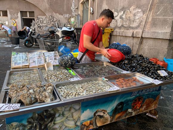 La Pescheteria (fish market).  Catania.