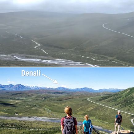 A compare and contrast of views from the first viewpoint on Savage Alpine Trail! Top photo is mine; bottom photo taken from an online travel blog. 