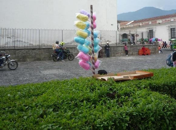 The south-east corner of the plaza, with discarded Little Caesar’s take-out pizza box