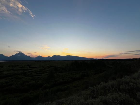 Sunset view right outside Jackson Lake lodge 