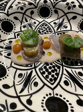 Lubina, first of two main fish courses