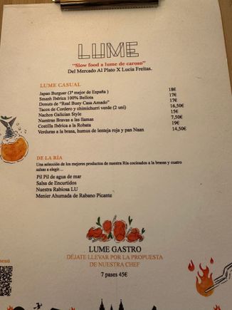 LUME menu