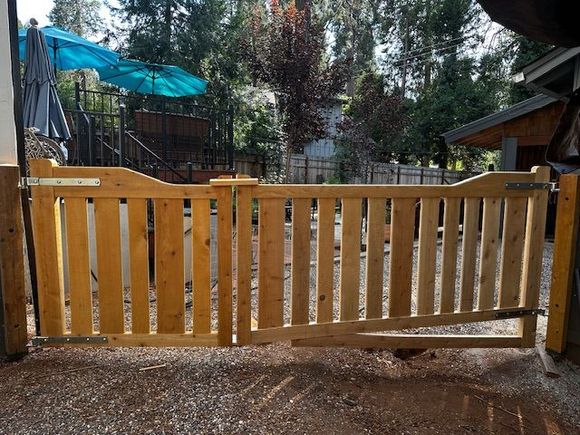 This is the gate. No nails or screws.  I need to touch up sand and then stain. 