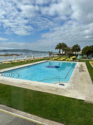 Heated pool at hotel Eurostars La Toja; they also have an indoor pool and spa