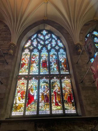 Stained glass window at St. Giles Cathedral