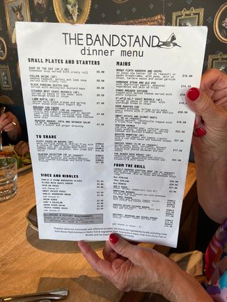 The Bandstand menu