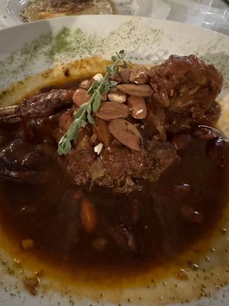 SUBLIME:  RABBIT IN AGRODOLCE.  probably half a rabbit with bones, just inviting you to pick up each piece and devour.  That sauce!!!!!   Among the best dishes of our trip and an essential stop if you f9ind yourself in the main port off the island of Salina.