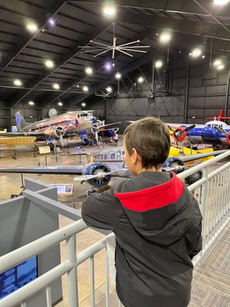 Inside one of the 3 airplane hangers at New England Air Museum at Windsor Locks 