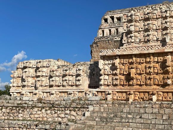 The road 261 runs right pass the Kabah ruins.  You could just stop and take pictures if you wanted to.