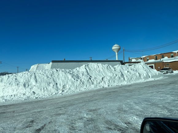 8 feet high and the length of the parking lot. It's only January 7th.