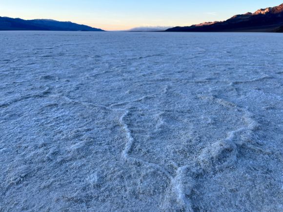 Sunset at Badwater Basin where you can see the salt formation