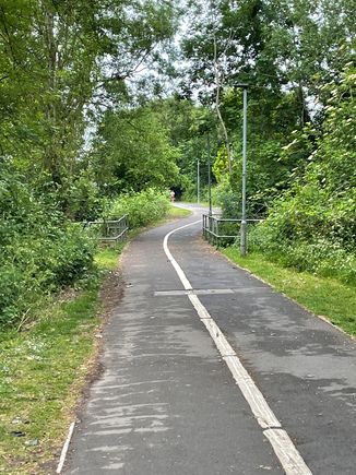 Nice path, people to the right, bikes to the left