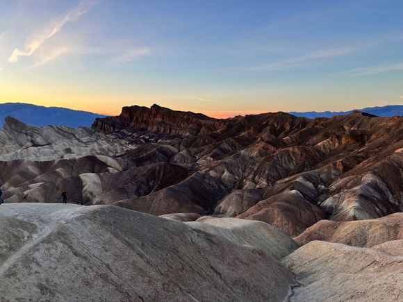 Sunset time at Zabriskie Point looking at Red Cathedral and Manly Beacon (on the left)