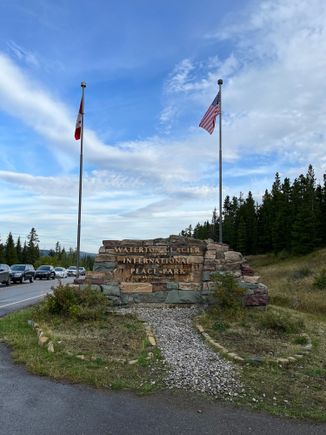 At the border crossing, waiting for US border to open 