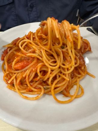My partner liked very much his tomato/seafood spaghetti