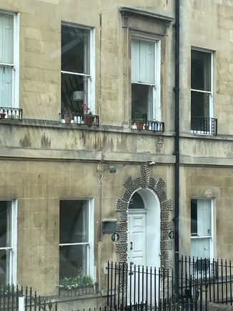 Jane Austen lived at this address. Unlike in Bridgerton, where it seems like people had a country house and a London digs, people came here for the season and rented lodgings. That might explain why there is a site where Jane Austen lived on every corner.