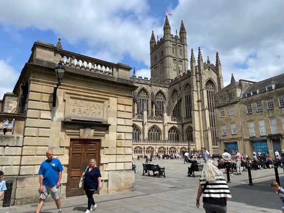On the way to the Abbey, Roman Baths on the left.