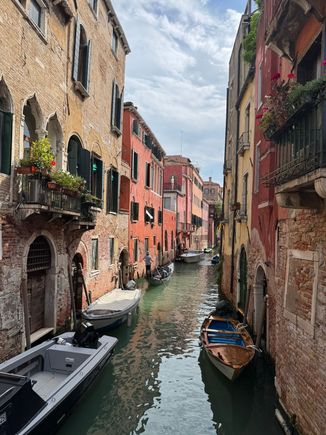 One of the many back canals on our walk from our hotel to Ca' Rezzonico