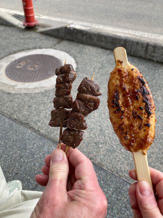 Hida beef and Gohei Mochi (I love the gohei mochi - so tasty!)