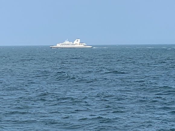Passing the sister Cape May-Lewes ferry boat during the crossing