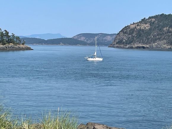 Sail boat to the north.  