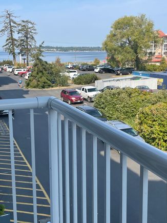 Here's our view.  We are in a back building but we can see a little of the bay.