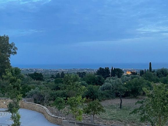 Temple of Concordia is lighted at night - as seen from our terrace