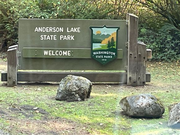 Anderson Lake SP is between Hwy 20 and Hwy 19. Good luck finding it. My one complaint about Washington is the lake of signage for the Parks.  We drove right by it.  The Camp Host said, yeah, there is not a sign on the road, we now know that we turn right after the 40MPH sign!