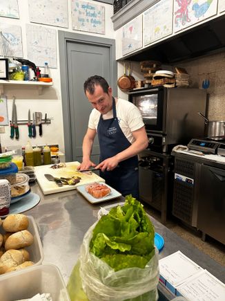 Chef Antonio in the open kitchen...
